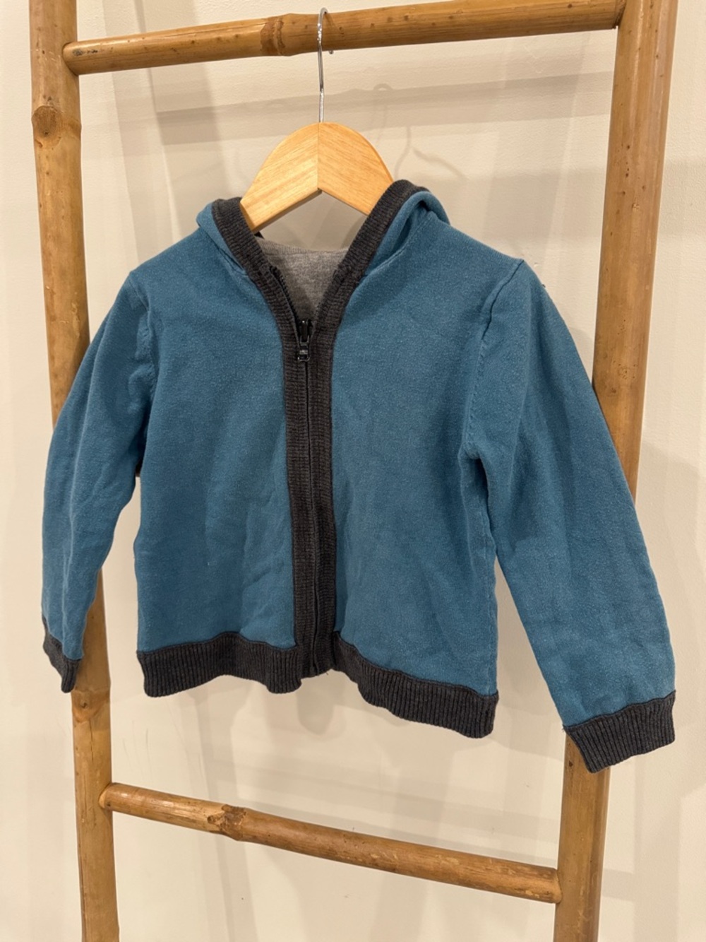 Hugo boss reversible Zip-Up Hooded Sweatshirt with Charcoal Trim